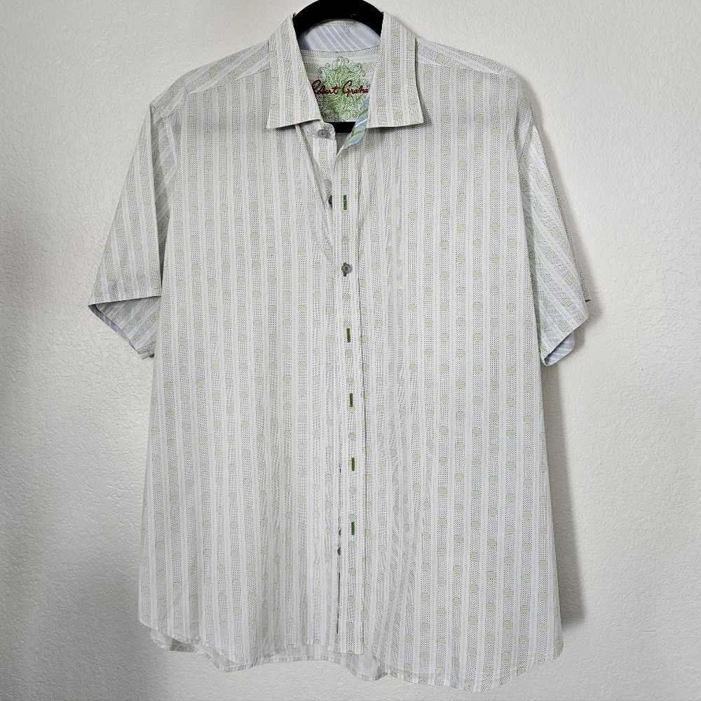 Robert Graham Men Youth Print Short Sleeve Button Up